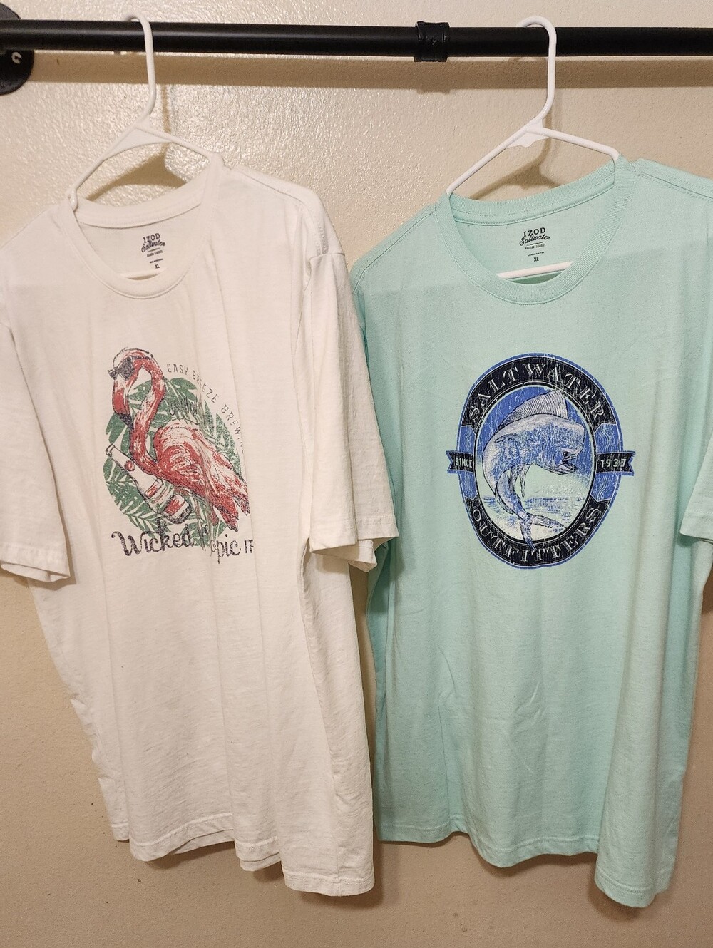 IZOD Men’s Graphic Tee Two T-sjirt Bundle - Teal & White - Salt Water Outfitters